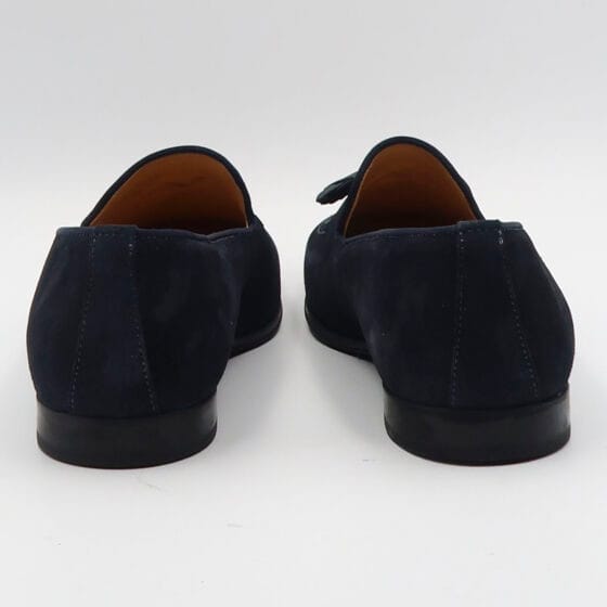 Mocassino in camoscio con nappa 164 - Blu - immagine 3