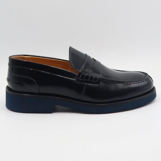 Mocassino abrasivato in pelle 212 - Blu