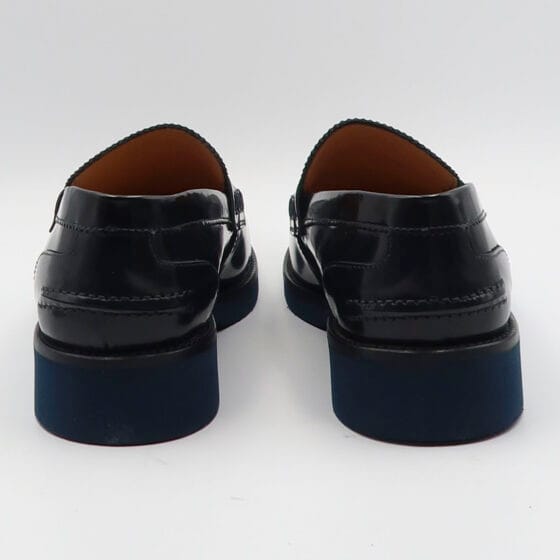Mocassino abrasivato in pelle 212 - Blu - immagine 3