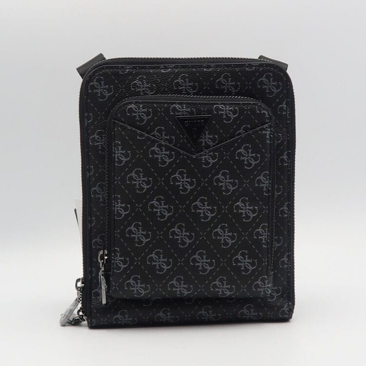 Tracolla siena flat con logo - Nero