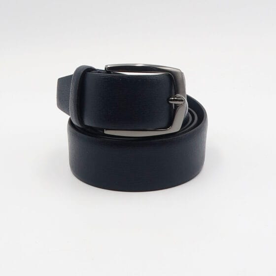 Cintura in pelle saffiano - Blu