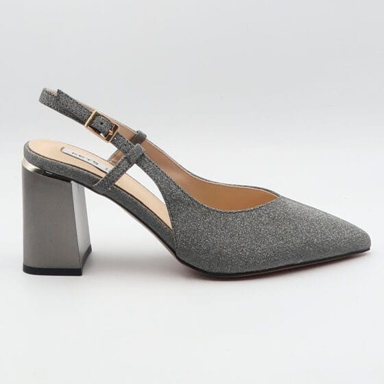 Decolleté sling back 1612 laminato - Piombo