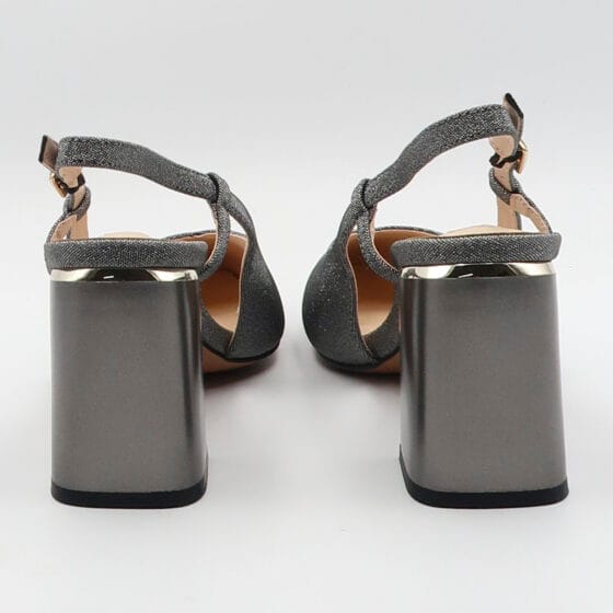 Decolleté sling back 1612 laminato - Piombo - immagine 3