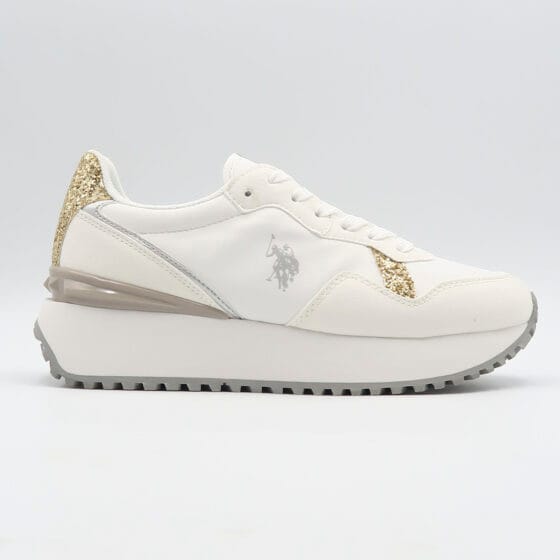 Sneaker bayle3 - Bianco e oro