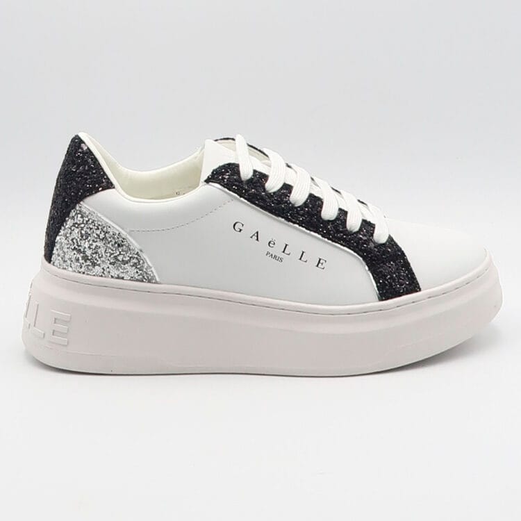Sneaker con inserti glitter - Nero