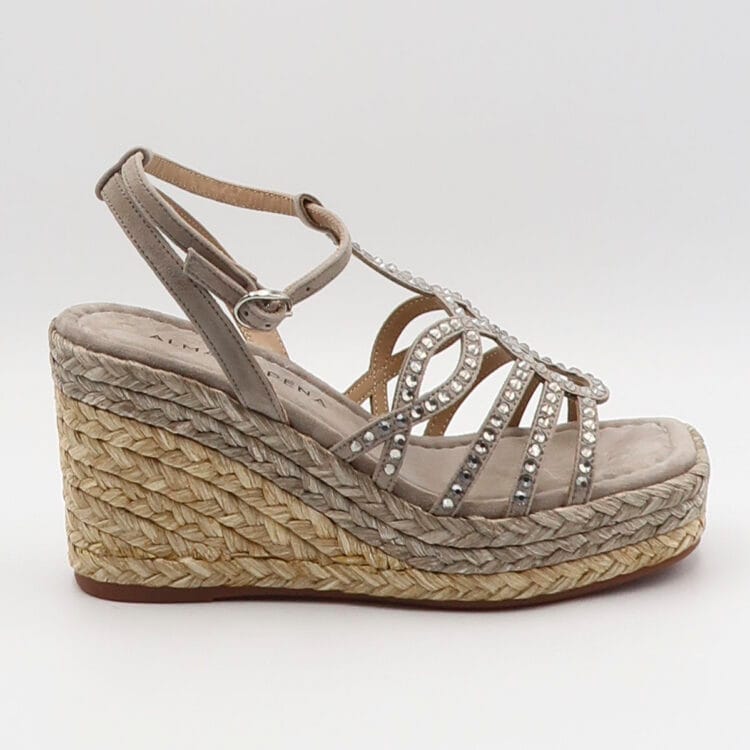 Sandalo con cinturino e applicazioni - Taupe