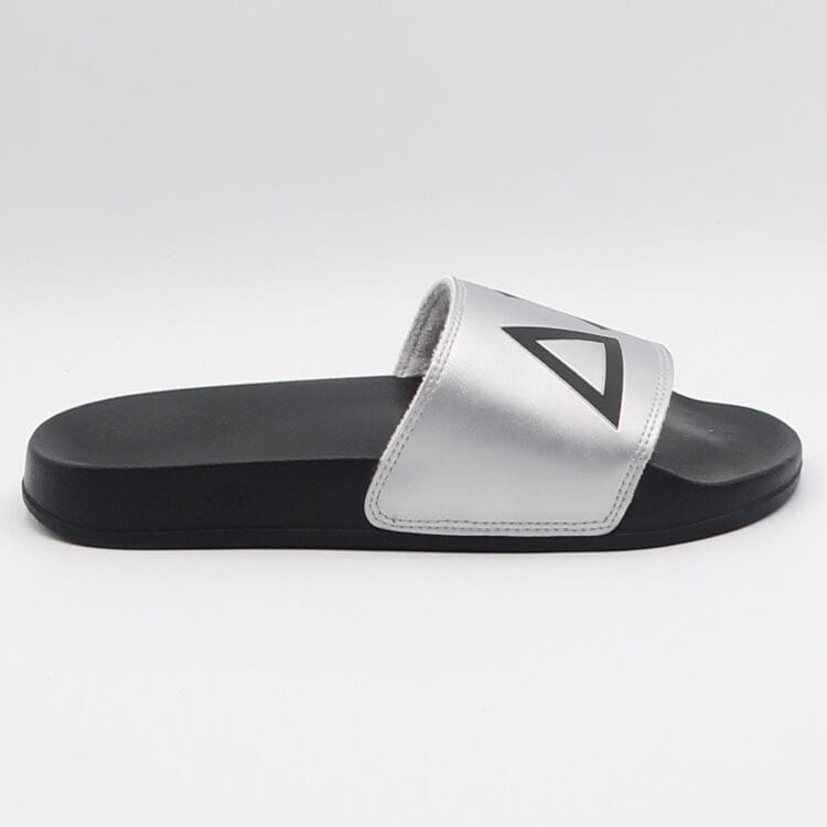 Ciabatta con logo - Nero e argento