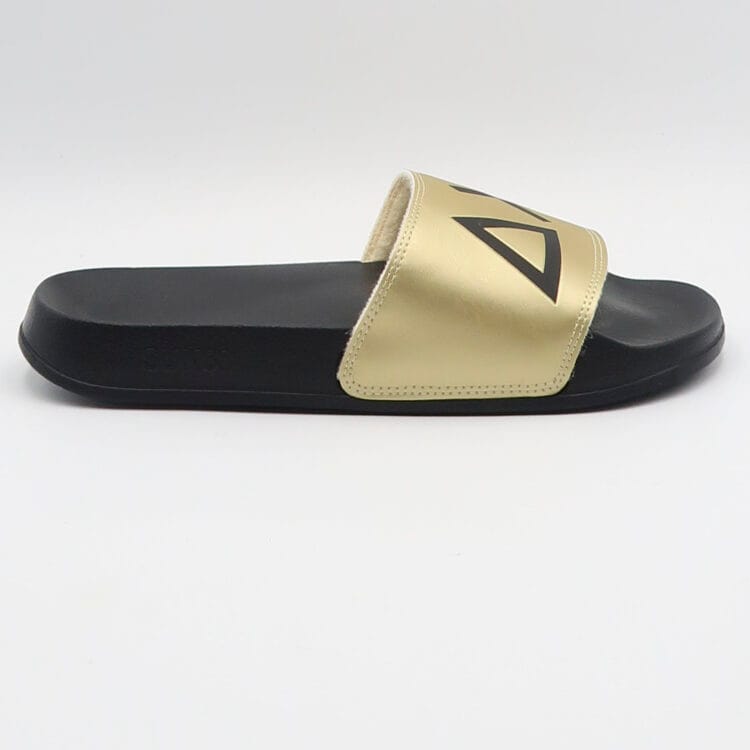 Ciabatta con logo - Nero e oro