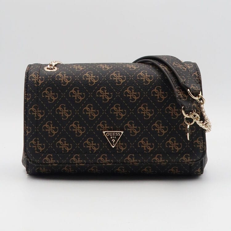 Borsa a spalla noelle II con logo - Marrone