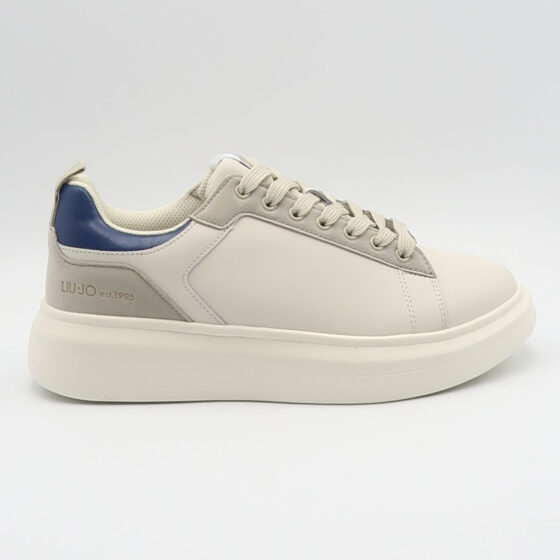 Sneaker big 05 con inserti camoscio - Latte e blu