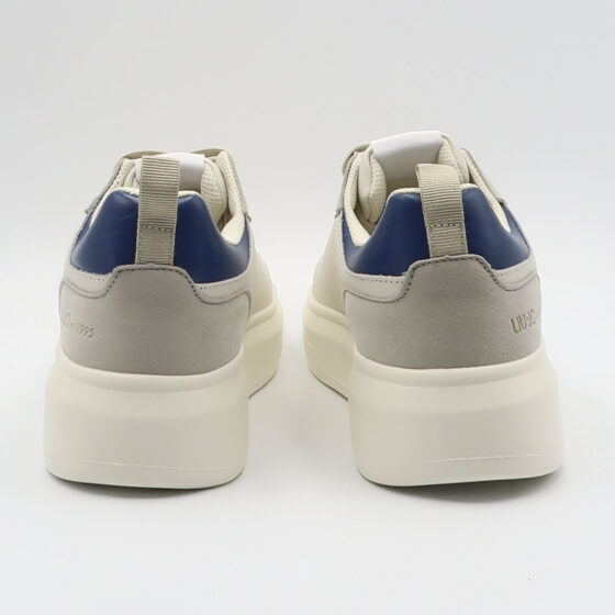 Sneaker big 05 con inserti camoscio - Latte e blu - immagine 3