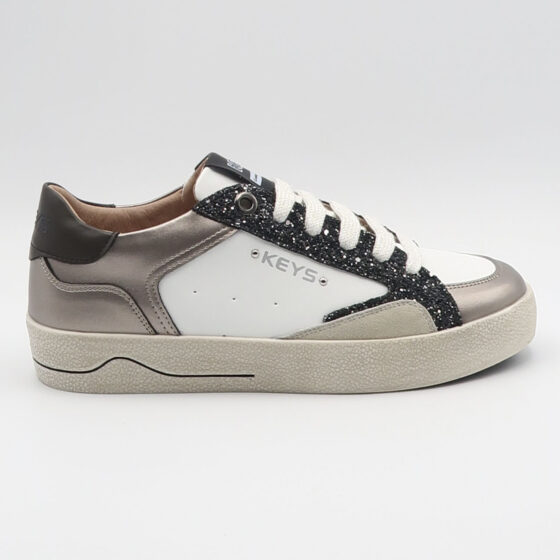 Sneaker k11306 glitter - Taupe e bianco
