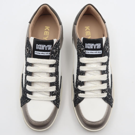 Sneaker k11306 glitter - Taupe e bianco - immagine 2