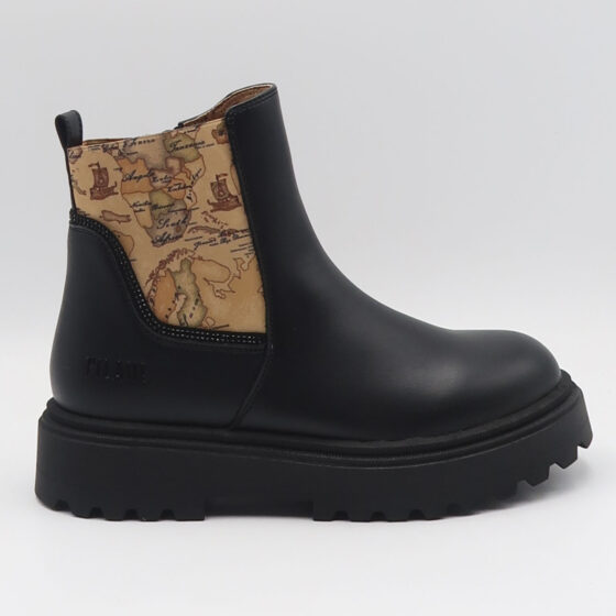 Stivaletto con inserto geo - Nero