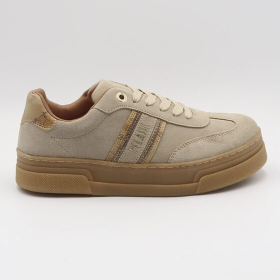 Sneaker geo in suede  - Beige