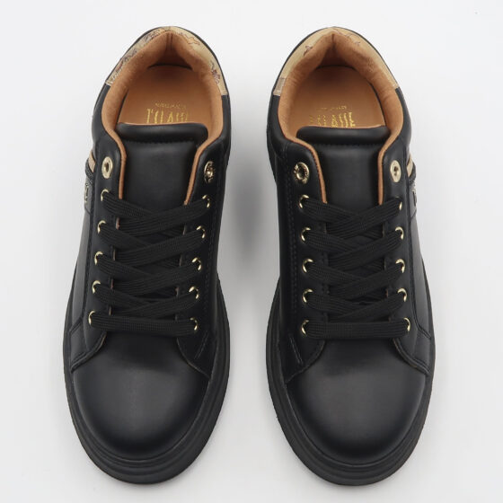 Sneaker geo con logo e strass - Nero e beige - immagine 2