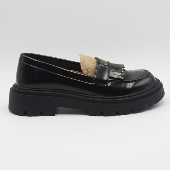 Mocassino con logo - Nero e beige