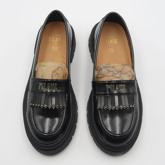 Mocassino con logo - Nero e beige - immagine 2