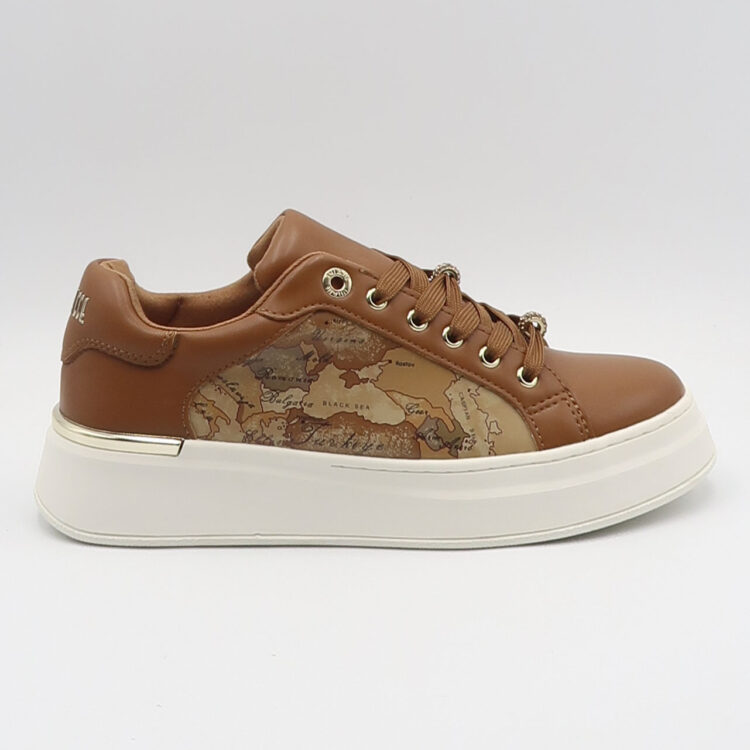 Sneaker con passalacci gioiello - Cuoio e beige