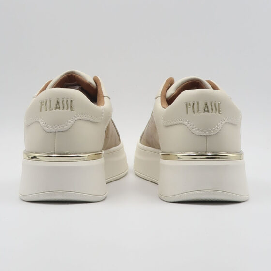 Sneaker con passalacci gioiello - Bianco e beige - immagine 3