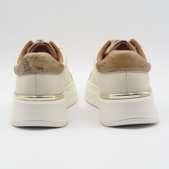 Sneaker con passalacci gioiello - Bianco e beige - immagine 3