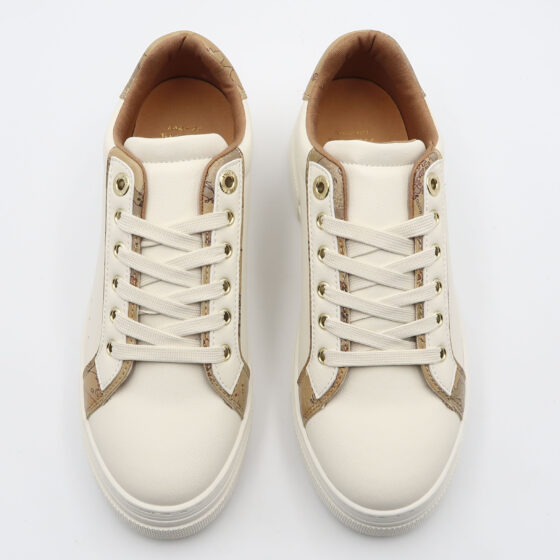 Sneaker con rifiniture geo - Bianco e beige - immagine 2