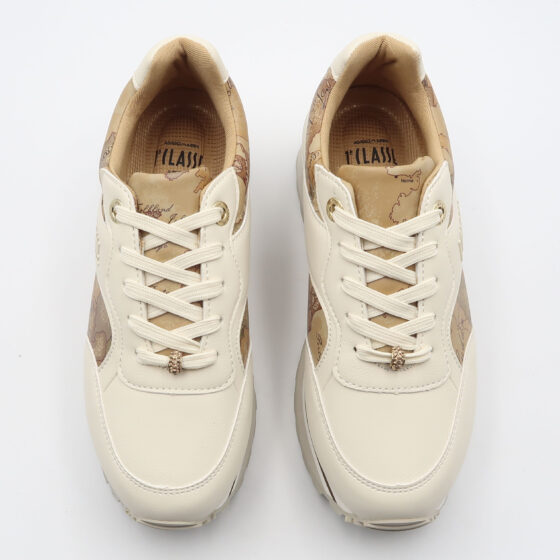 Sneaker geo con platform - Bianco e beige - immagine 2