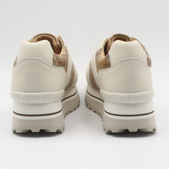 Sneaker geo con platform - Bianco e beige - immagine 3