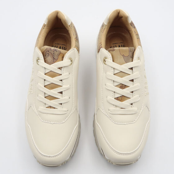 Sneaker geo platform - Bianco e beige - immagine 2