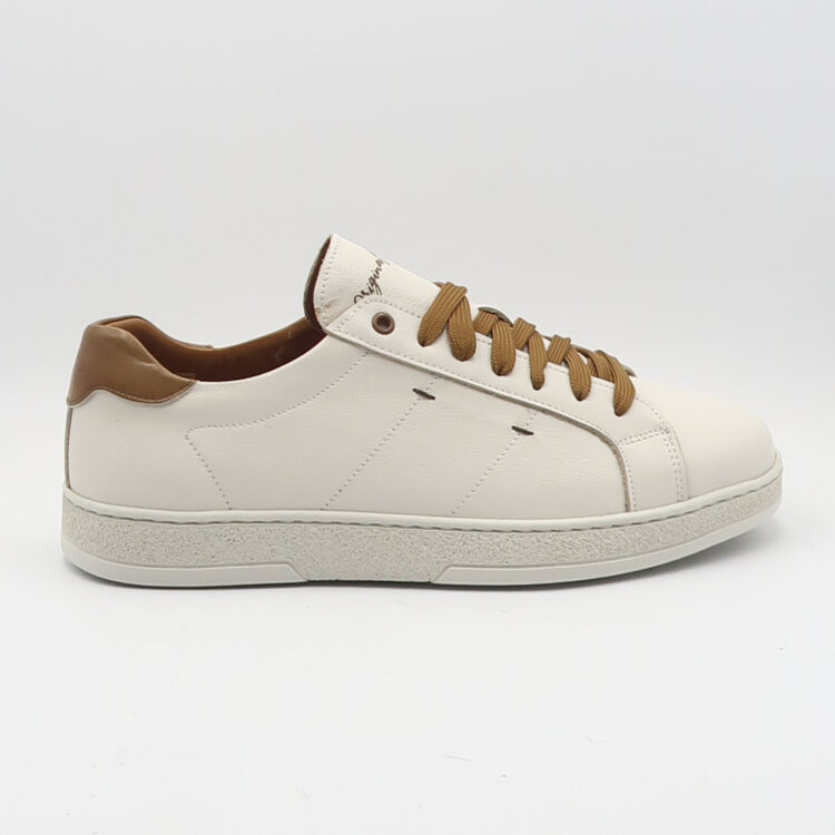 Sneaker 100 - Bianco e cuoio