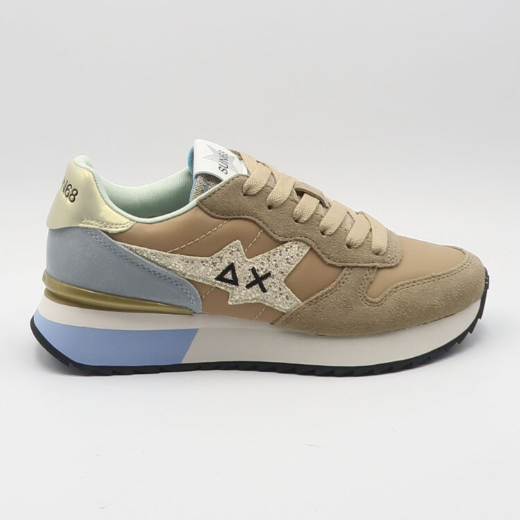 Sneaker stargirl glitter logo - Beige