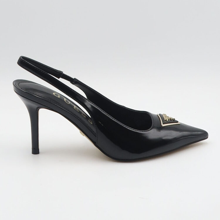 Decolleté sling back nassir in vernice - Nero
