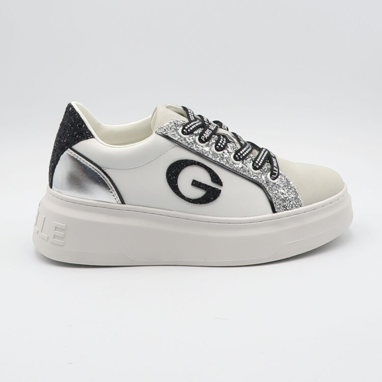 Sneaker addict con lacci in strass - Bianco