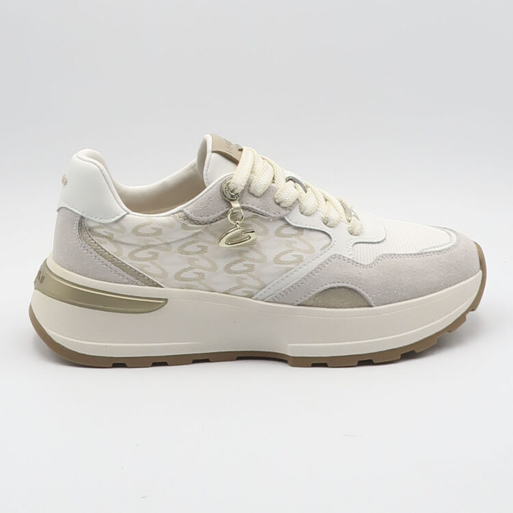 Sneaker levante all over - Bianco e beige