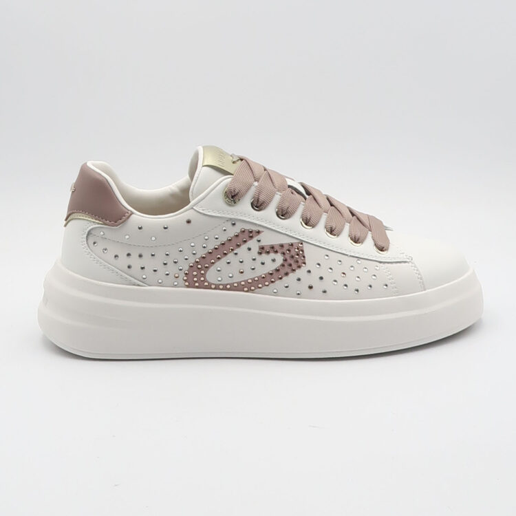 Sneaker aeris strass - Bianco e rosa