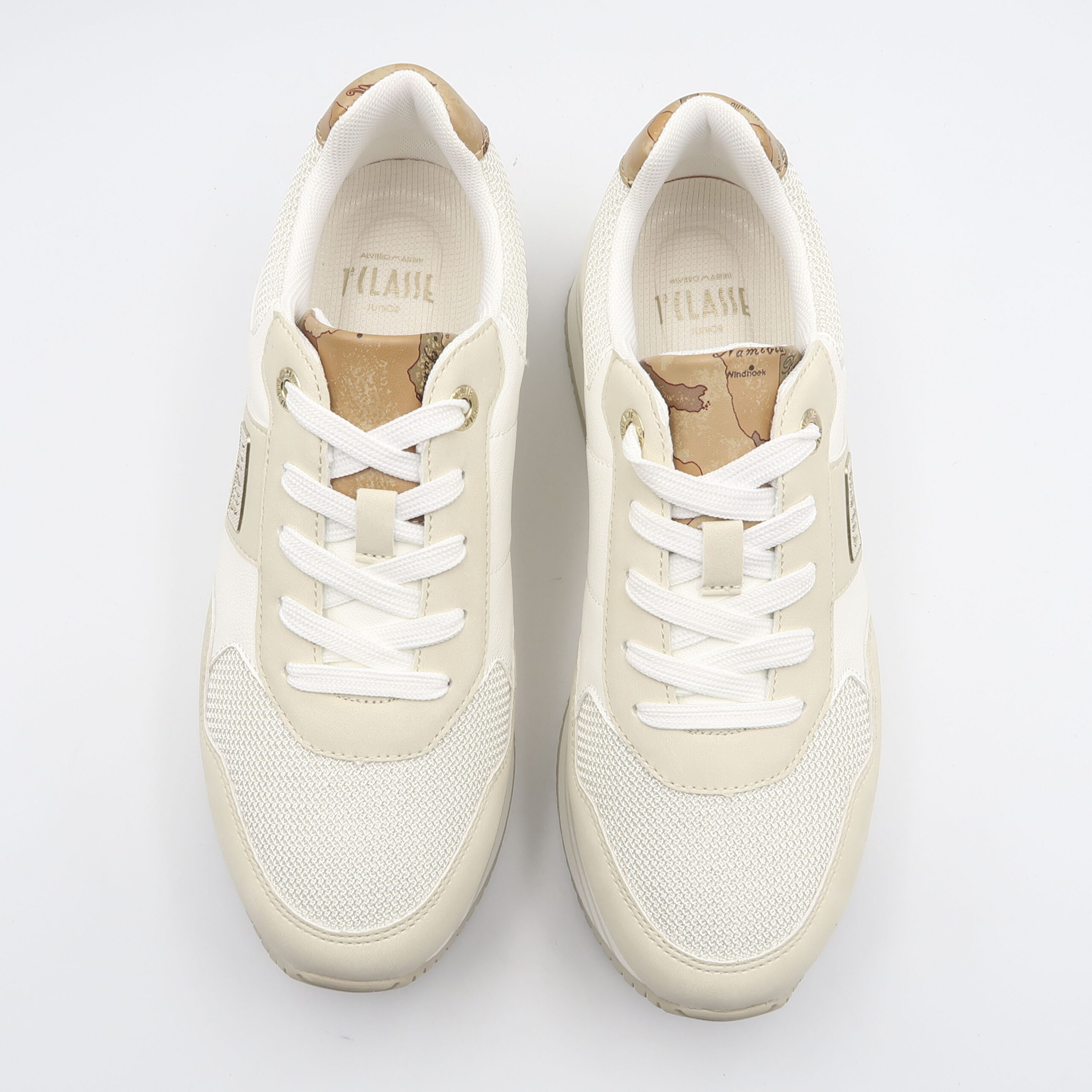 Sneaker geo con platform - Beige e bianco - immagine 2