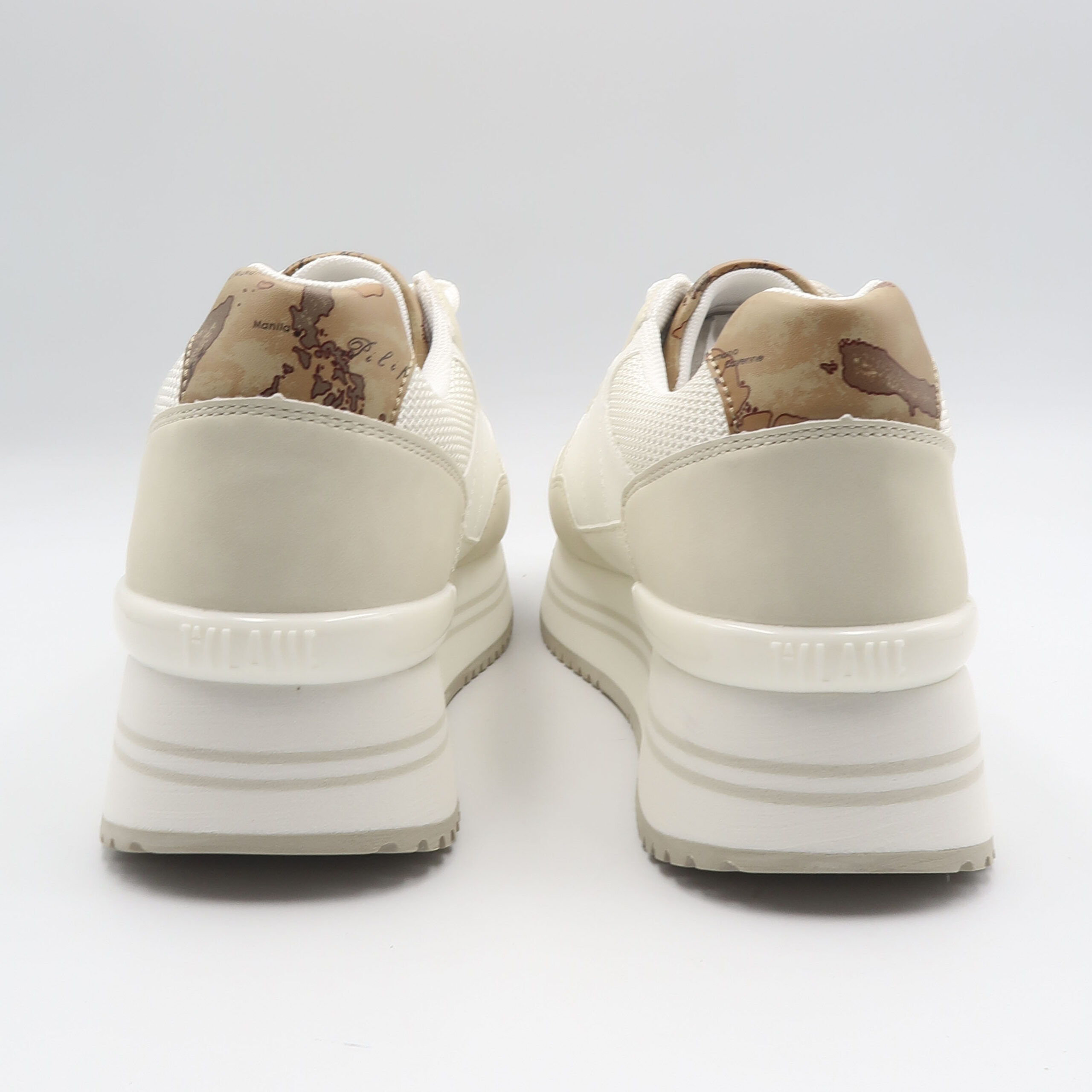 Sneaker geo con platform - Beige e bianco - immagine 3