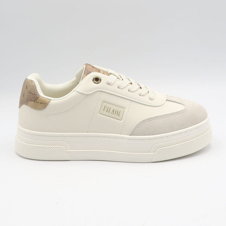 Sneaker geo suede - Off white e beige