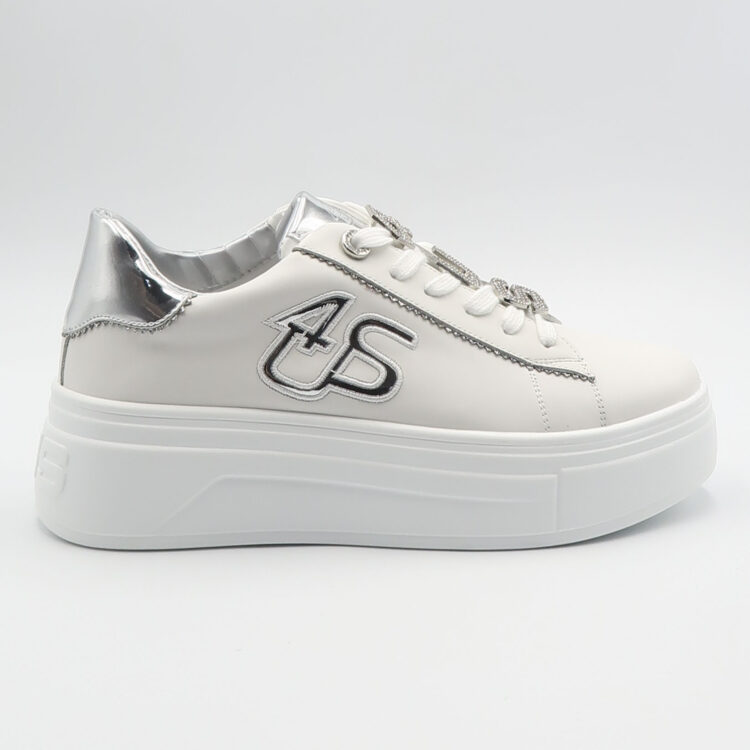 Sneaker accessori logo - Bianco e Silver