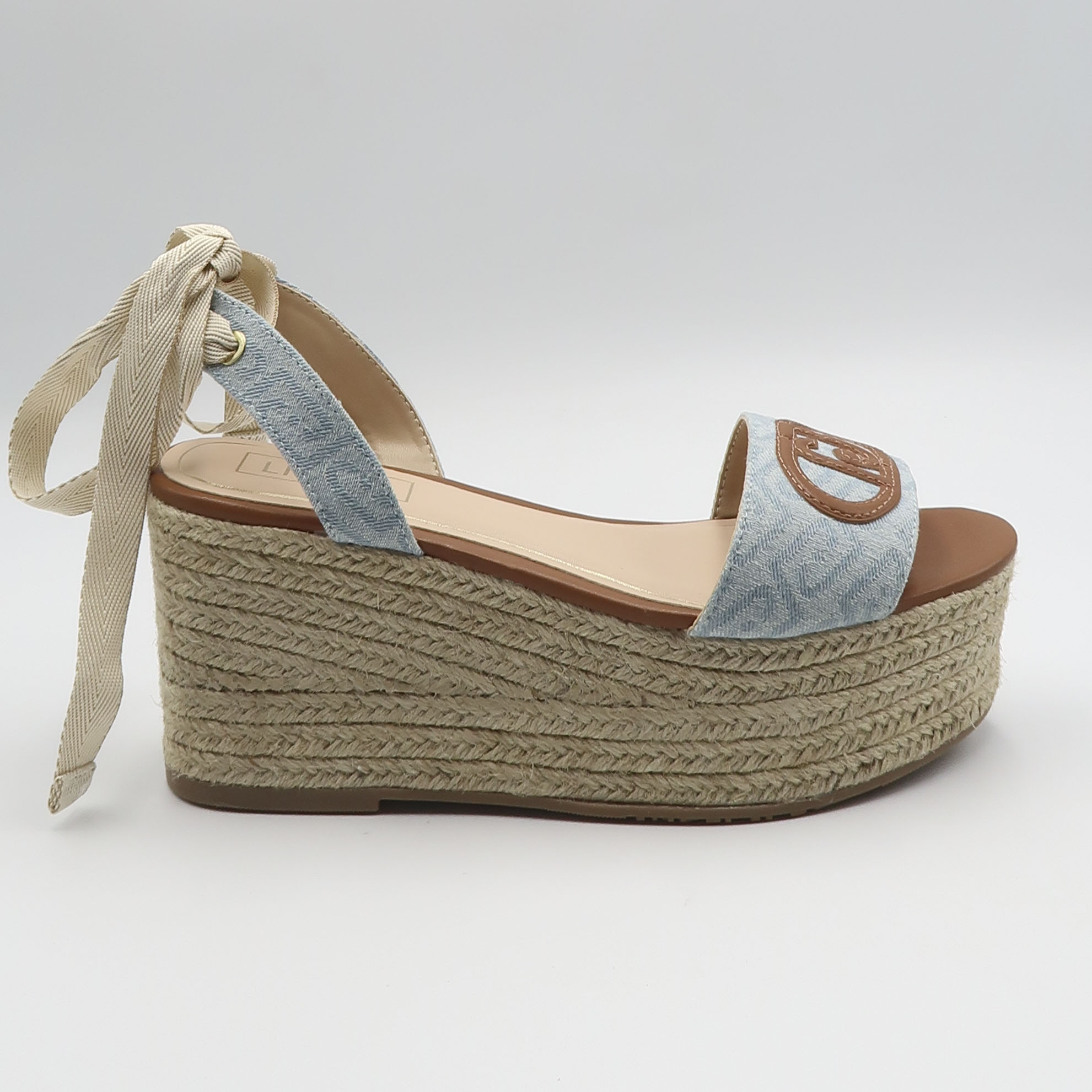 Sandalo in denim jacquard - Denim